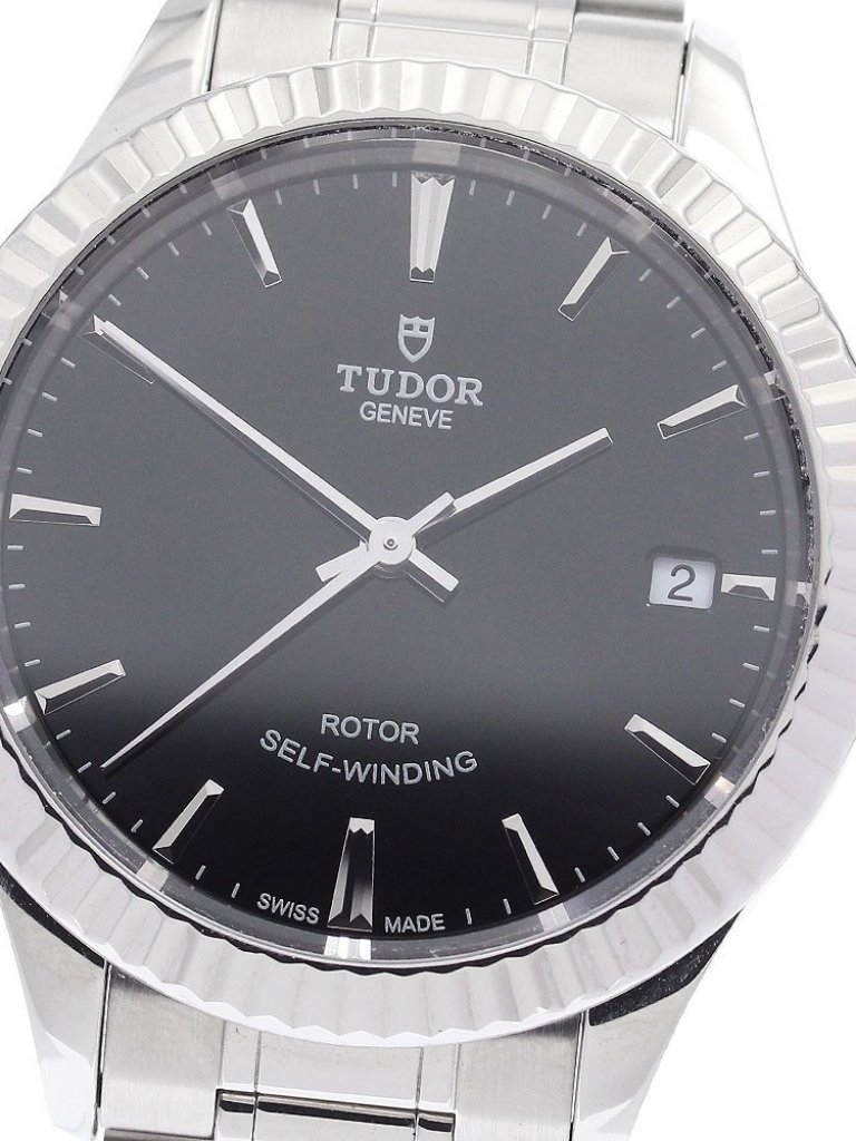 Tudor Style 12310 Date Black Dial Automatic Boys Watch
